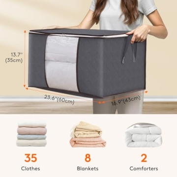 Lifewit 90L Large Storage Bags 6 Pack for Organizing