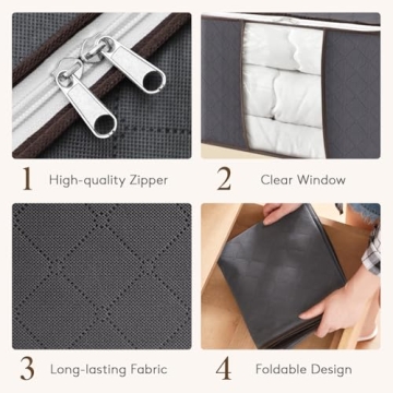 Lifewit 90L Large Storage Bags 6 Pack for Organizing