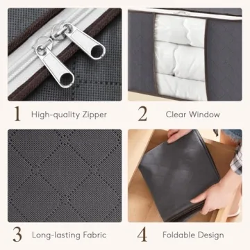 Lifewit 90L Large Storage Bags 6 Pack for Organizing