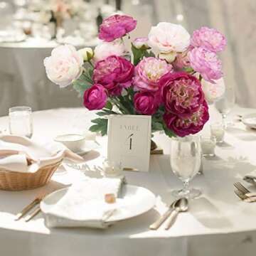 FAICOIA Silk Peony Flowers - Elegant Faux Arrangements