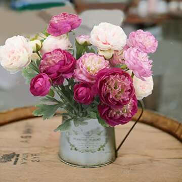 FAICOIA Silk Peony Flowers - Elegant Faux Arrangements