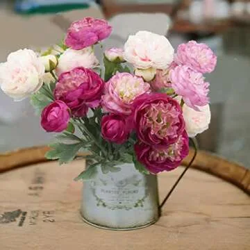 FAICOIA Silk Peony Flowers - Elegant Faux Arrangements