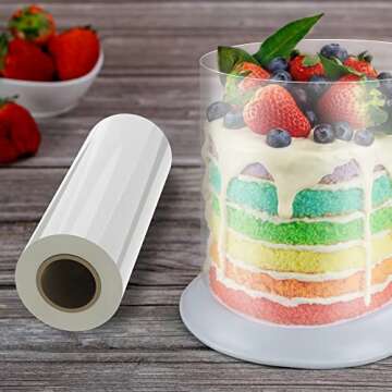 LONGMADA Cake Collar, Acetate Collars Sheets (6 Inch 32.8 Feet) Transparent Chocolate Mousse Collar Baking Surrounding Edge Decorating Acetate Roll Cake Decor