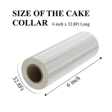 LONGMADA Cake Collar, Acetate Collars Sheets (6 Inch 32.8 Feet) Transparent Chocolate Mousse Collar Baking Surrounding Edge Decorating Acetate Roll Cake Decor