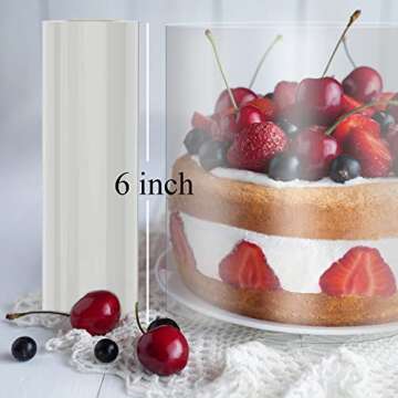 LONGMADA Cake Collar, Acetate Collars Sheets (6 Inch 32.8 Feet) Transparent Chocolate Mousse Collar Baking Surrounding Edge Decorating Acetate Roll Cake Decor