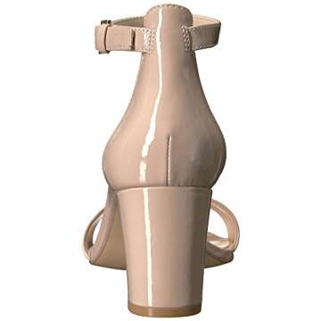 Nine West Women's Pruce Heeled Sandal, Natural Patent, 7