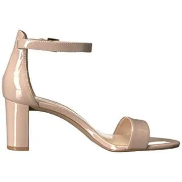 Nine West Women's Pruce Heeled Sandal, Natural Patent, 7
