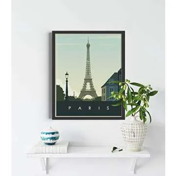 Vintage Travel Posters & Blue Beach Wall Art Bundle