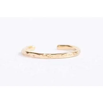 Ellie J Maui 14k Gold Filled Rings For Women - Toe Rings For Women Gold - Durable 14K Gold Rings For Women - Stylish Gold Toe Rings For Women - Gold Rings For Women Non Tarnish - Adjustable Rings Gold