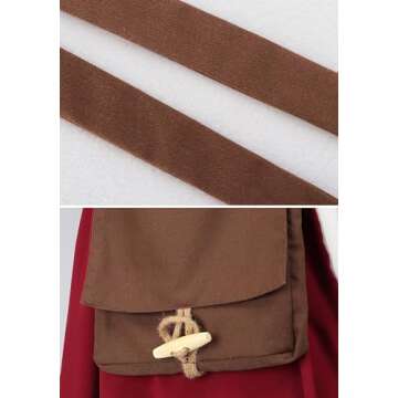 PROCOS Viking Canvas Shoulder Bag, Renaissance Medieval Small Pilgrim Pouch Bag