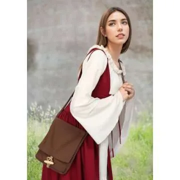 PROCOS Viking Canvas Shoulder Bag, Renaissance Medieval Small Pilgrim Pouch Bag