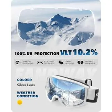 Findway OTG Ski Goggles - Over Glasses Snowboarding Goggles for Adults and Youth