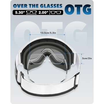 Findway OTG Ski Goggles for Men Women - Anti-Fog UV Protection