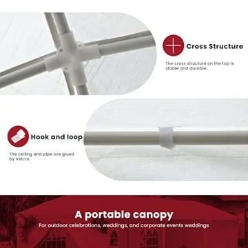 10x10 Gazebo Waterproof Outdoor Canopy Patio Tent Party Tent for Wedding BBQ Cater