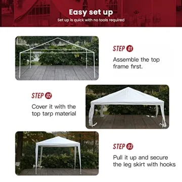 10x10 Gazebo Waterproof Outdoor Canopy Patio Tent Party Tent for Wedding BBQ Cater