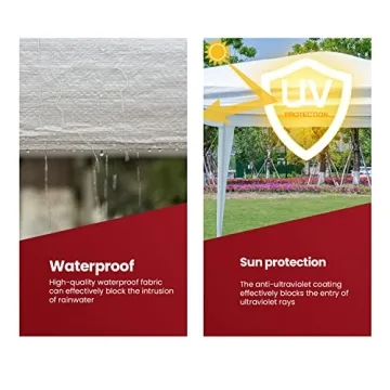 10x10 Gazebo Waterproof Outdoor Canopy Patio Tent Party Tent for Wedding BBQ Cater
