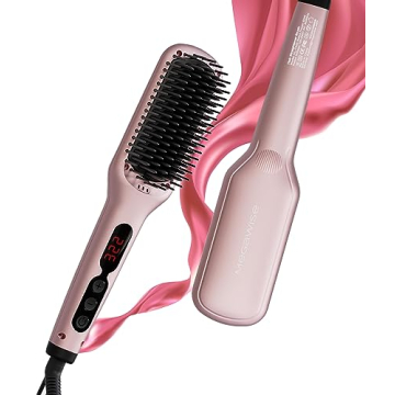MegaWise Hair Straightener Brush KL1025 - 2-in-1 Ionic Detangling Brush