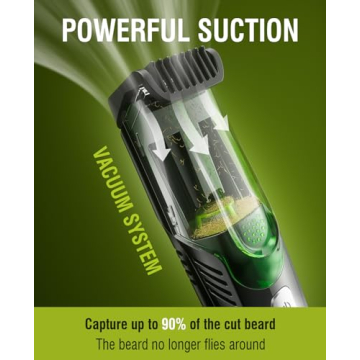 SHPAVVER Vacuum Beard Trimmer for Men, Efficient Grooming