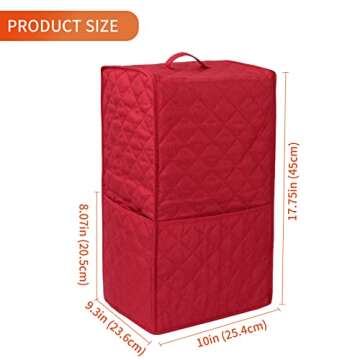 Kitchen Blender Dust Cover,Blender Covers Compatible with Ninja Foodi Blender,Blender Covers For kitchen Appliance Covers,Blender Cover with Accessory Pocket. (Red)