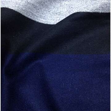 Livativ Bleu Nero Luxurious Winter Scarf for Men and Women – Large Selection of Unique Design Scarves – Super Soft Premium Cashmere Feel Black Blue Grey two sided Stripes