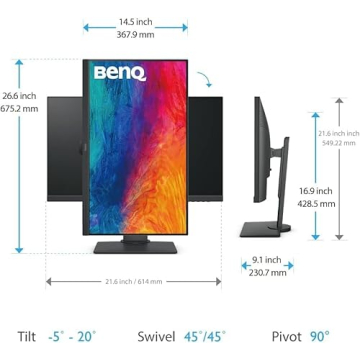 BenQ PD2705Q 27” QHD Monitor | Mac-Ready | Ergonomic Options