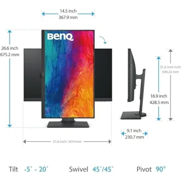 BenQ PD2705Q 27” QHD Monitor | Mac-Ready | Ergonomic Options