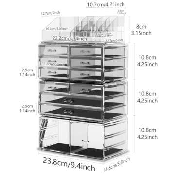 Elegant Readaeer Makeup Organizer with 12 Drawers