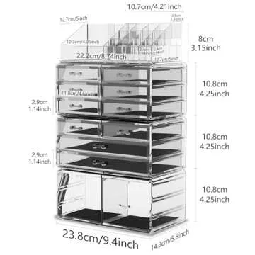 Elegant Readaeer Makeup Organizer with 12 Drawers