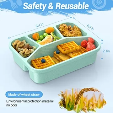 Bento Lunch Box for Kids - 4 Pack Meal Prep Containers