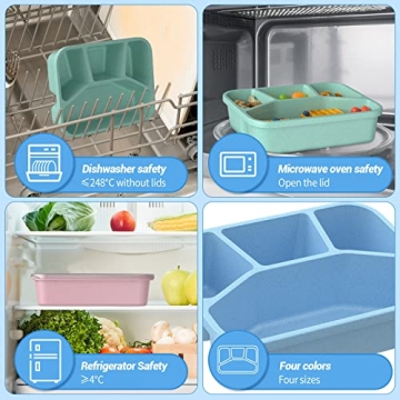 Bento Lunch Box for Kids - 4 Pack Meal Prep Containers