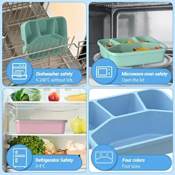 Bento Lunch Box for Kids - 4 Pack Meal Prep Containers