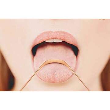 Tongue Scraper, Ayurvedic Tongue Cleaner 100% Pure Brass (Copper) Metal, Round and Non-Synthetic Handle,Tongue Cleaner for Adults and Kids,Great for Oral Care,Fresh Breath and Health- Pack of 3