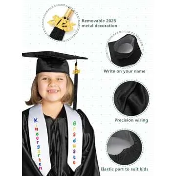 QZYL Kindergarten Graduation Cap and Gown Set for Kids 2025