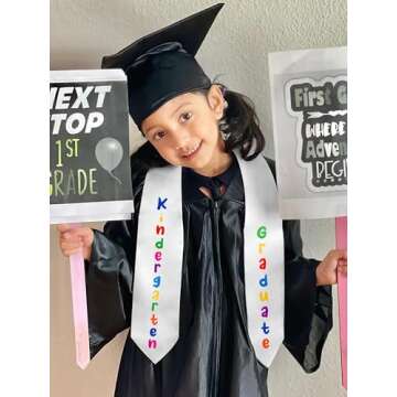 QZYL Kindergarten Graduation Cap and Gown Set for Kids 2025