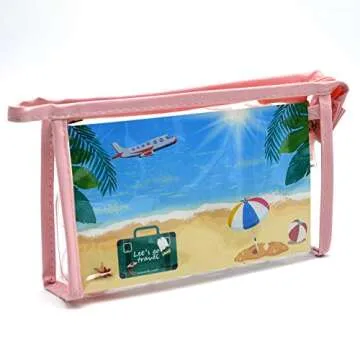 NUTAKI Tsa Approved Travel Toiletry Bottles Leakproof Containers Kit (BPA FREE) Travel Accessories - 10 Pieces/Clear Bag-Pink