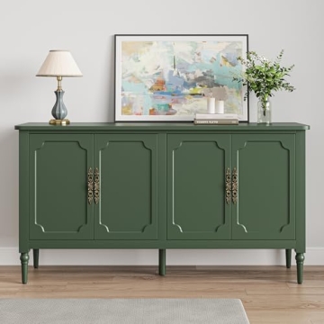 RoyalCraft Sideboard Buffet Cabinet with Storage, 58'' Mid Century Modern Storage Cabinet with 4 Doo...