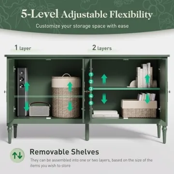 Stylish RoyalCraft Buffet Cabinet with Vintage Design and Storage