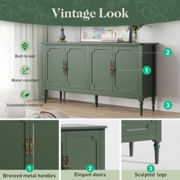 Stylish RoyalCraft Buffet Cabinet with Vintage Design and Storage