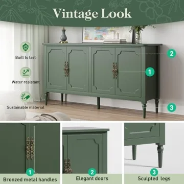 Stylish RoyalCraft Buffet Cabinet with Vintage Design and Storage