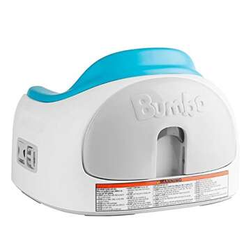 Bumbo Baby Toddler Adjustable Height 3-in-1 Non-Slip Floor, High Chair, or Booster Seat with Removable Tray and Buckle Strap, Blue