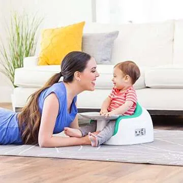 Bumbo Baby Toddler Adjustable Height 3-in-1 Non-Slip Floor, High Chair, or Booster Seat with Removable Tray and Buckle Strap, Blue
