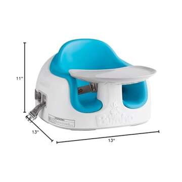 Bumbo Baby Toddler Adjustable Height 3-in-1 Non-Slip Floor, High Chair, or Booster Seat with Removable Tray and Buckle Strap, Blue