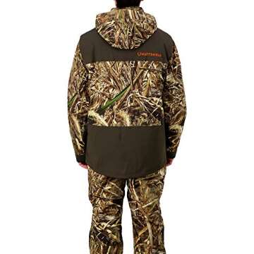 HUNTSHIELD Men’s 3-in-1 Waterfowl Jacket | Real Tree Max-5 Water-Resistant Hunting Jacket | Camo | X-Large