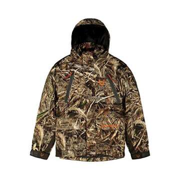 HUNTSHIELD Men’s 3-in-1 Waterfowl Jacket | Real Tree Max-5 Water-Resistant Hunting Jacket | Camo | X-Large