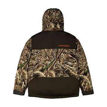 HUNTSHIELD Men’s 3-in-1 Waterfowl Jacket | Real Tree Max-5 Water-Resistant Hunting Jacket | Camo | X-Large