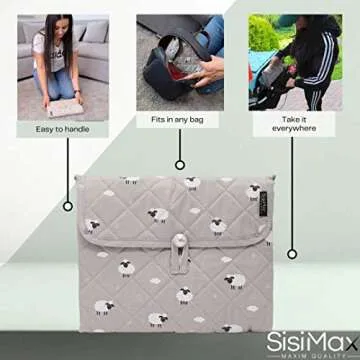 SISIMAX Organic Cotton Portable Baby Changing Pad