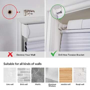 HOTSOON Cellular Shades - No Drill, Easy Install, Elegant
