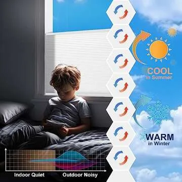 HOTSOON Cellular Shades - No Drill, Easy Install, Elegant