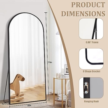 Elegant NISHCON Arched Full Length Mirror for Home