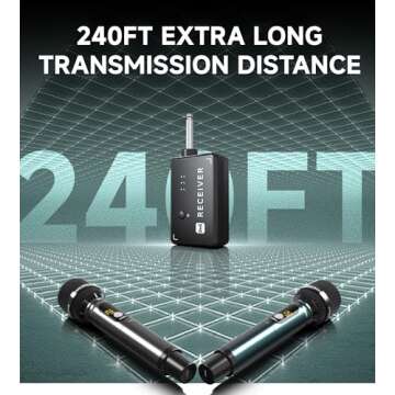 Professional Dual Wireless Microphones with 240ft Range